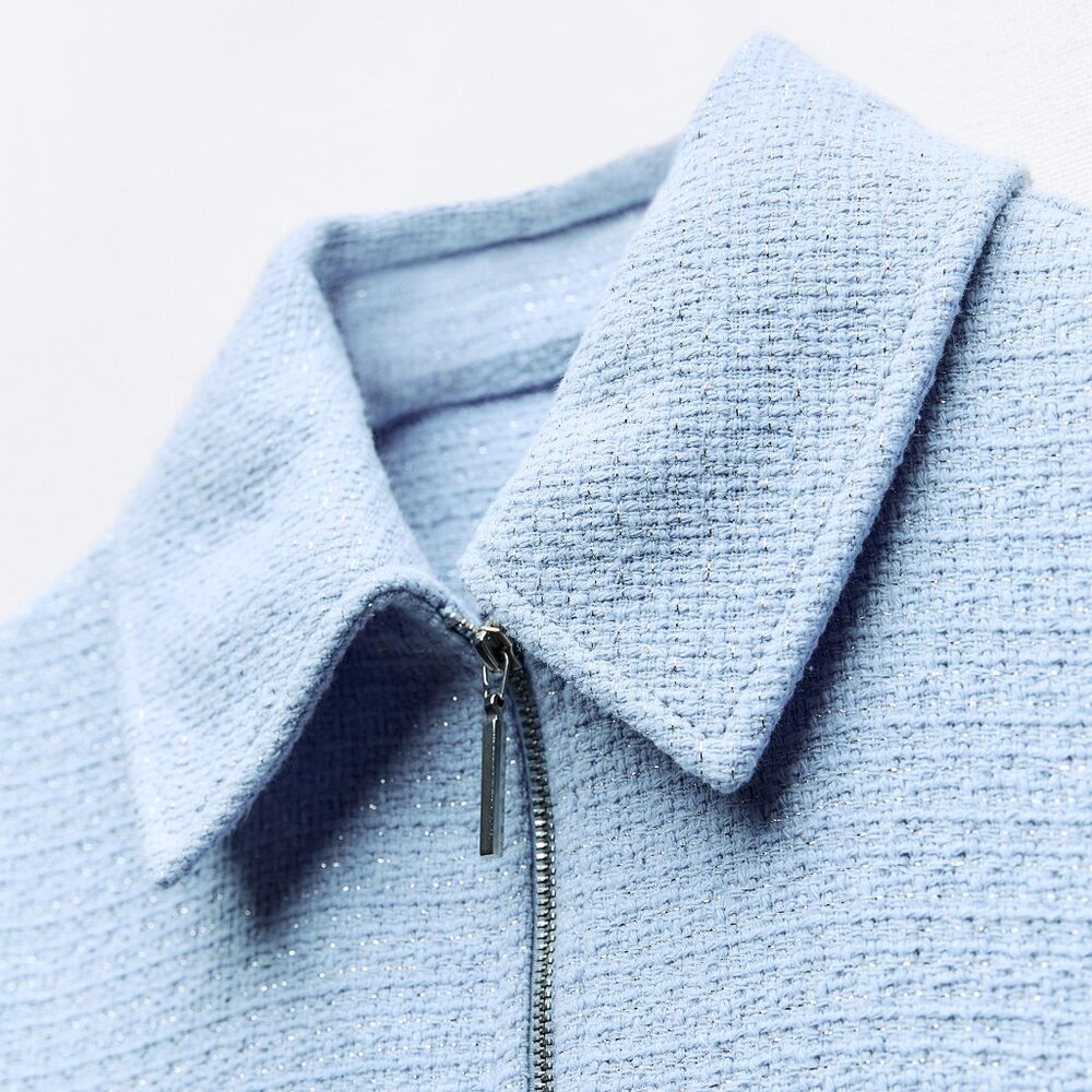 Zara Cropped Textured Jacket - Picture 5 of 16